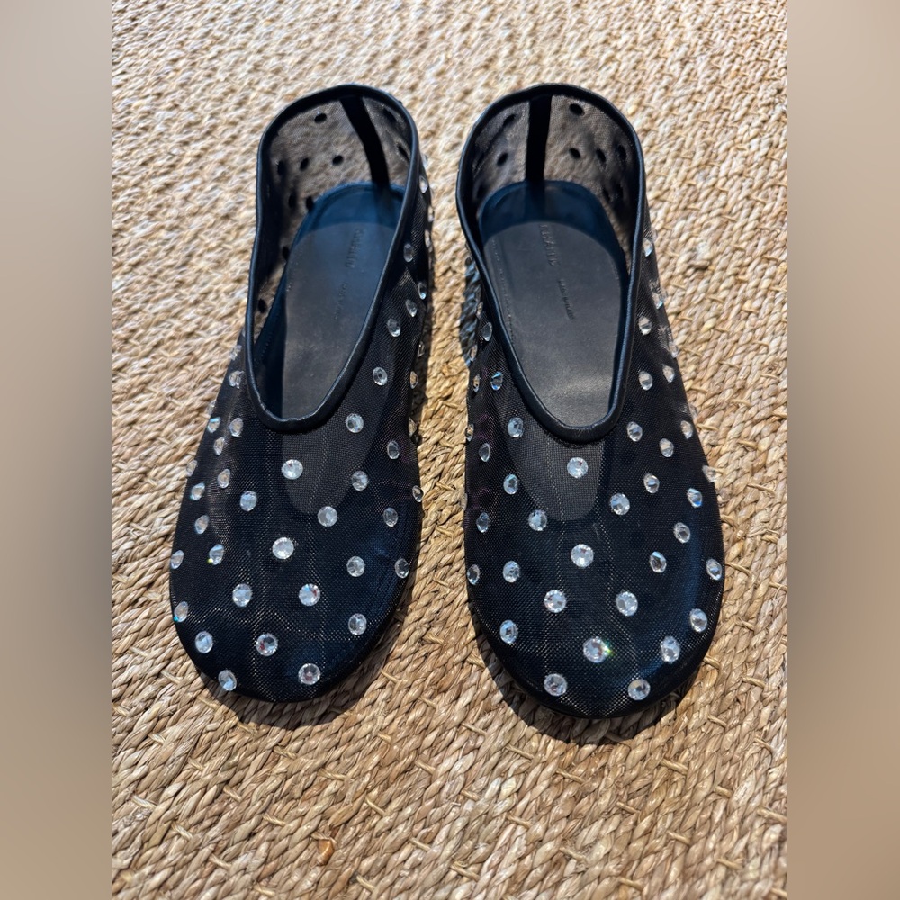 NWT Khaite Marcy Flats Black Mesh with Crystals 38 - Picture 8 of 14